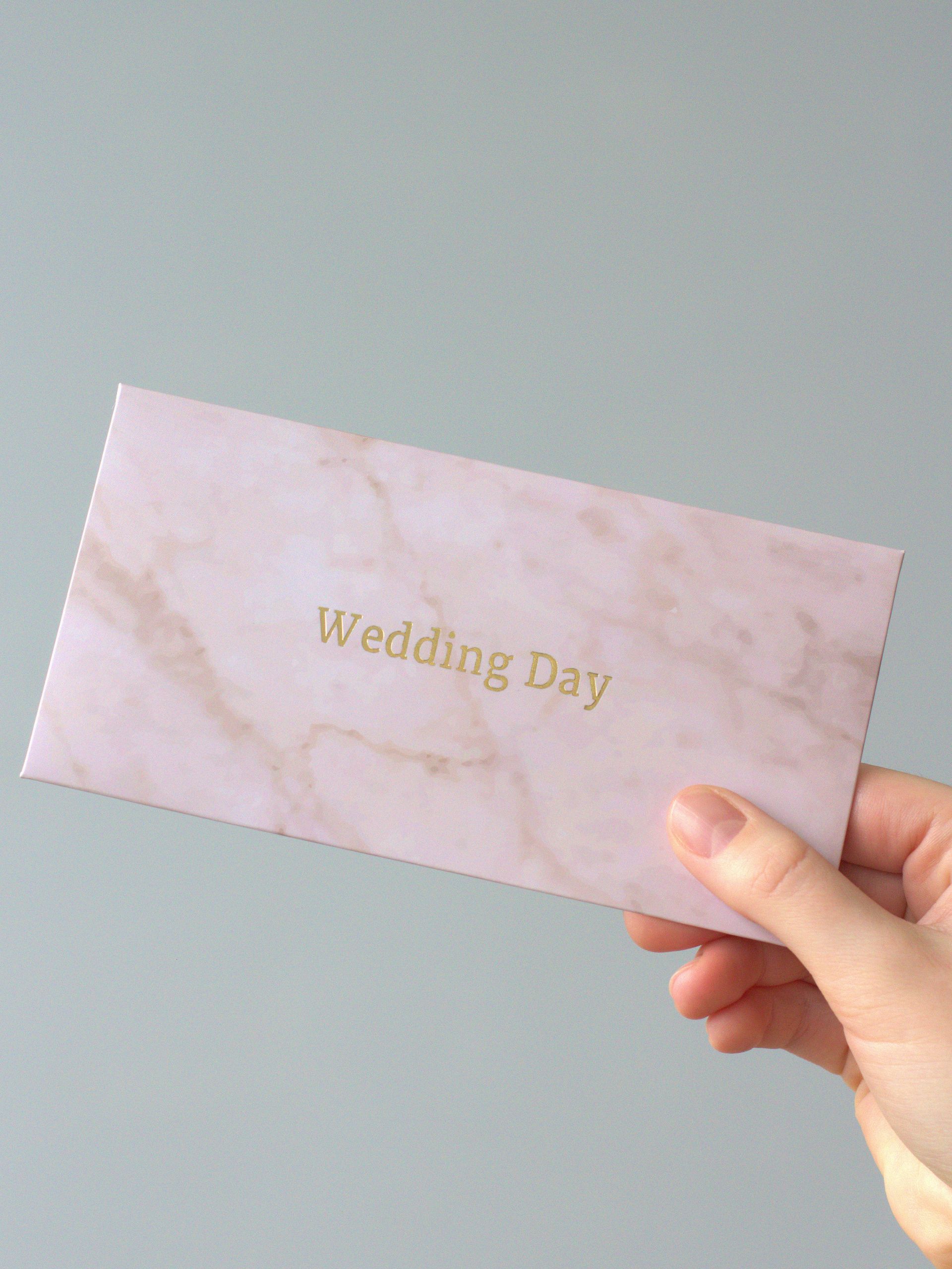 Конверт для денег "Wedding day" розовый